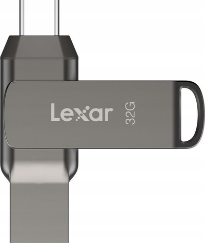 USB Lexar JumpDrive Dual Drive D400, 32GB, USB 3.1 Type C edhe A, ngjyrë argjendi