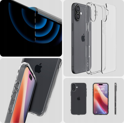 Mbulesë telefoni Spigen Crystal Hybrid për iPhone 16 Plus, kundër goditjeve, transparente