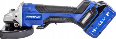 Mulli këndi me bateri Rawlplug 18V, 125mm, 2x5.0Ah, blu