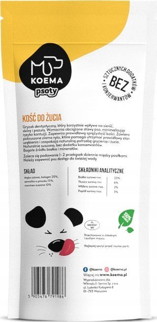 Kockë përtypëse për qen Koema, me karotë, 55g, natyrale