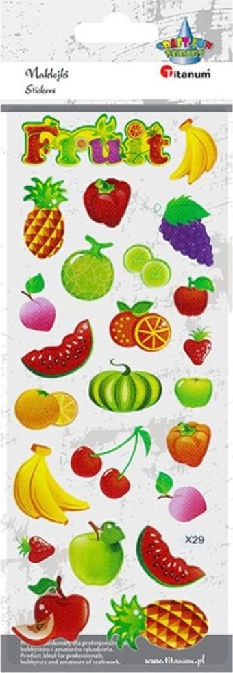 Ngjitëse dekorative Titanum Raised Soft Stickers Fruit, efekt 3D, me fruta shumëngjyrëshe