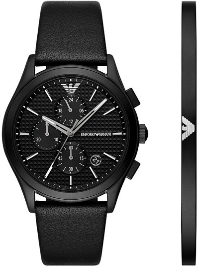Set për meshkuj Emporio Armani Paolo SET AR80070SET, orë dore + byzylyk