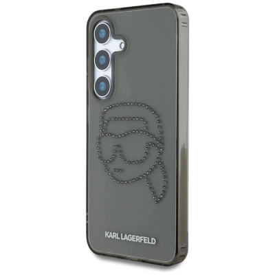 Futrollë telefoni Karl Lagerfeld Iconic për Samsung Galaxy S25, TPU PC, transparente gri