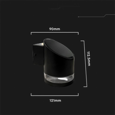 Llambë muri diellore V-TAC 10384, LED 1W, dritë e ngrohtë, e zezë
