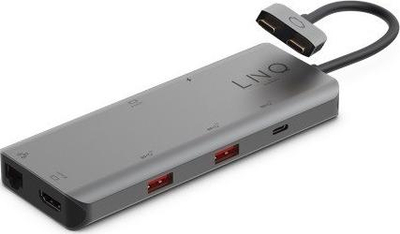 Hub USB C LINQ 7in2 D2 Pro MST, multiport, me rrjet Gigabit Ethernet, gri antracit