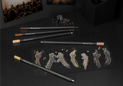 Set lapsash me ngjyra Faber-Castell Black Edition Skin Tones, 12 copë, shumëngjyrëshe