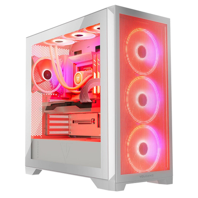 Kutia për PC Volcano Expanse S Apex, MIDI Tower ATX, ARGB, e bardhë