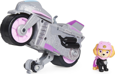 Lodër Paw Patrol Moto Pups Skye Deluxe Vehicle, motor me figurinë, gri rozë