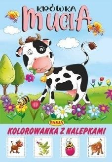 Книга за бојадисување за деца Krówka Mucia, формат A4, со налепници