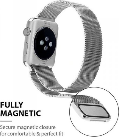 Rrip Crong Milano për orë Apple Watch, 42-44 mm, i zi