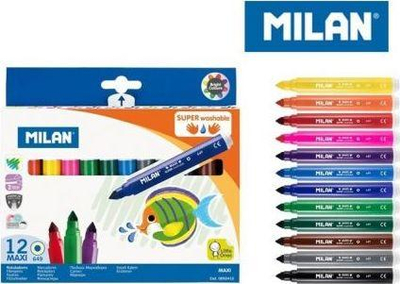 Markera ngjyrues Milan Maxi Super Washable, 12 ngjyra