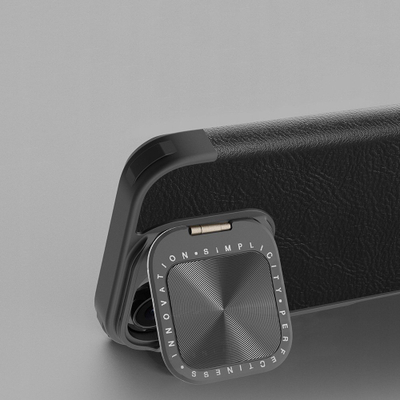Futrollë Nillkin Qin Leather për iPhone 16 Pro Max, me kapak, me mbrojtje kamere, e zezë