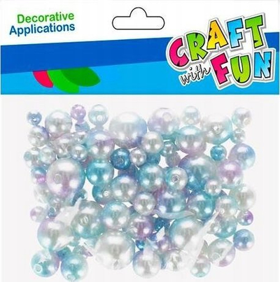 Rruaza zbukuruese Craft with Fun Pearl Beads, 100 copë, perlë, të bardha