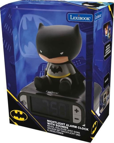 Orë zgjimi për kalamaj Lexibook Batman, ekran LCD, dritë nate, e zezë