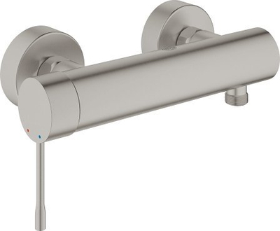 Bateri dushi Grohe Essence New, 2 vrima, për mur, inoks