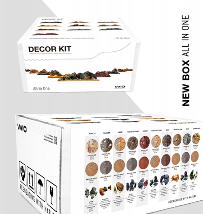 Set për dekor akuariumi WIO Crikey River Kit, 20 kg, substrat dhe gurë, ngjyrë okër