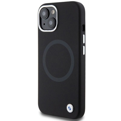 Këllëf BMW Signature Liquid Silicone MagSafe për iPhone 15 Plus, i zi