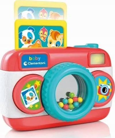 Lodër aparat fotografik Clementoni Baby Camera, me drita edhe tinguj, interaktive, plot ngjyra