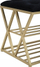 Stol këpucësh Velvet Classic, 120x40x45 cm, metal i artë, ulëse e zezë