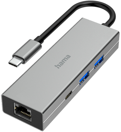 Përshtatës Hama USB-C multiport, 200108, 2 x USB-A, USB-C, lan/ethernet