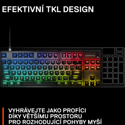 Tastierë SteelSeries Apex 9 TKL, US, e zezë