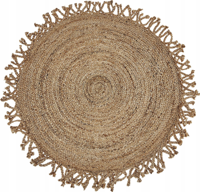 Tapet rrumbullak Beliani ZONGULDAK, 120 cm, jute, bezhë krem
