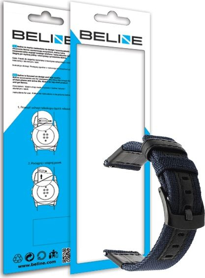 Rrip ore Beline, 22 mm, blu/zi