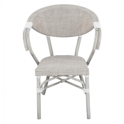 Kolltuk alumini stil bambuje, textilene, 57×57×83 cm (HM5108), gri