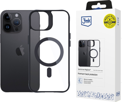 Maskë mbrojtëse 3mk Satin Armor MagCase për iPhone 14 Pro, MagSafe, transparente
