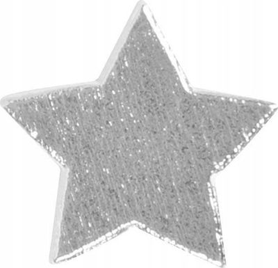 Sticker vetëngjitës yll argjendi, 2.5cm, set me 24 copë, argjendi