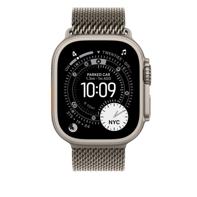 Apple Watch 49mm Loop, Natural Titanium Milanese Loop, Large