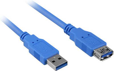 Kabllo USB Sharkoon USB-A - USB-A, 3m, e kaltër