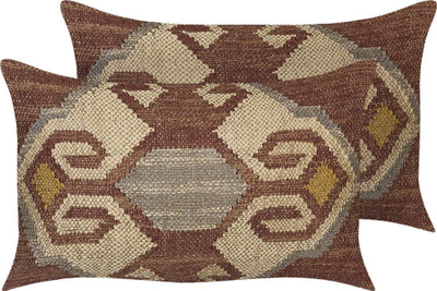 Set me jastëkë dekorativë URPAD, prej jute, me model gjeometrik, 30 x 50 cm, shumëngjyrësh