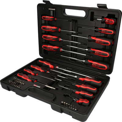 Set kaçavidash KS Tools 159.0100 Ergotorqueplus, 39 copë, me valixhe, e zezë me të kuqe