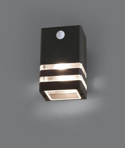Lampë muri për jashtë, E27 40W, me sensor lëvizjeje, antracit
