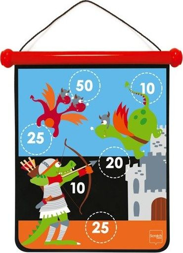 Игра со стрели Scratch Dart Game Knight Medium, двострана, магнетна, разнобојна