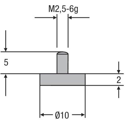 Insert matës HELIOS PREISSER 0710162, M2.5, diametër 10mm, metal