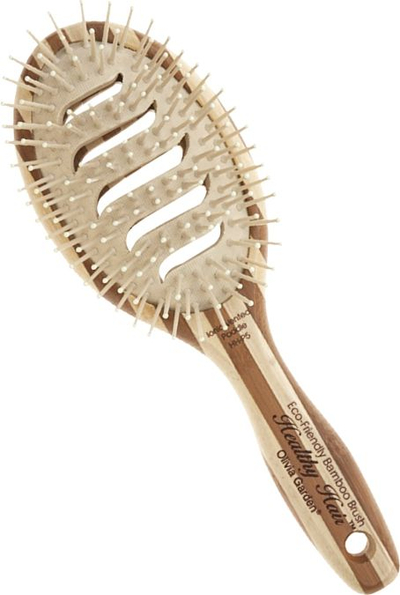 Furçë flokësh Olivia Garden Healthy Hair Bamboo P5, medium, qime natyrale dhe najlon, ngjyrë druri