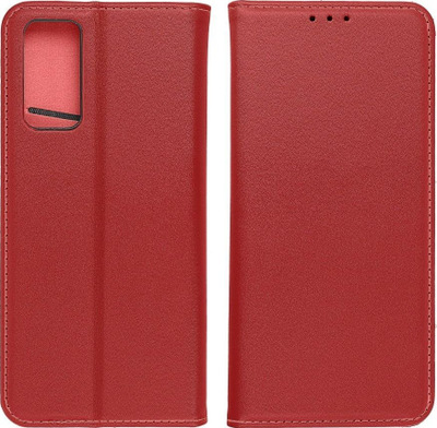 Mbulesë telefoni Genuine Leather Smart Pro për Samsung Galaxy A13 5G A136 A04s A047F, lëkurë origjinale, me stand, e kuqe