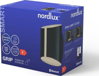 Aplike muri Nordlux Grip LED, Smart CCT, e zezë