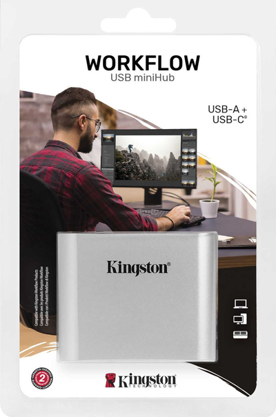 Mini hub Kingston Workflow 5G, USB 3.2 Gen 1, USB A dhe USB C, i zi