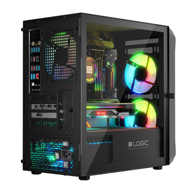 Kutia PC Logic Concept Portos Mini ARGB, MINI ATX, xham i temperuar, e zezë