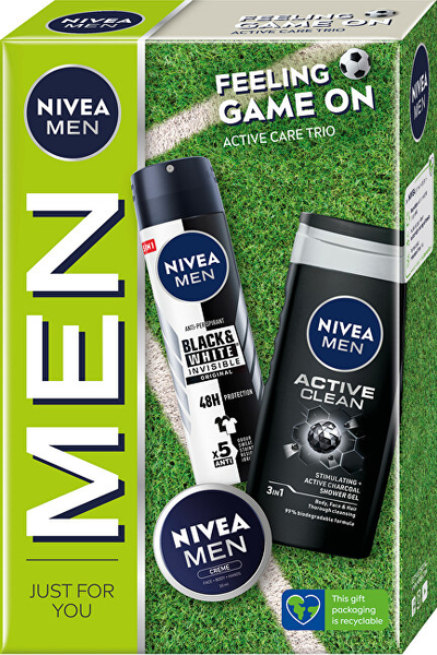 Set për meshkuj Nivea Feeling Game On, xhel dushi 250 ml + deodorant 150 ml + krem 30 ml