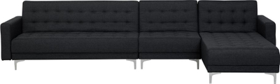 Kauç modular ABERDEEN, shtrat dopio, me ottoman, gri grafit