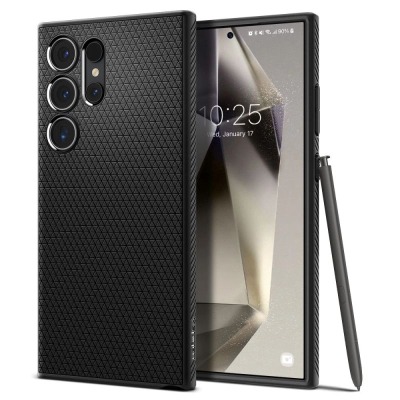 Kapak telefoni Spigen Liquid Air, për Samsung Galaxy S24 Ultra, ultra i hollë, i zi mat
