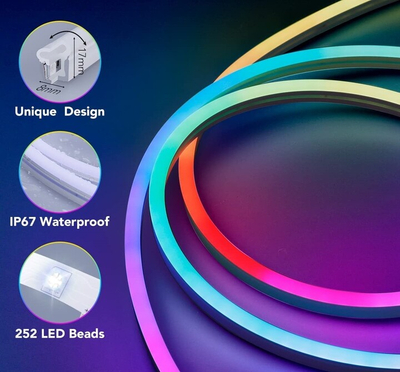 LED лента Govee Neon SMART флексибилна, RGBIC, 5м.