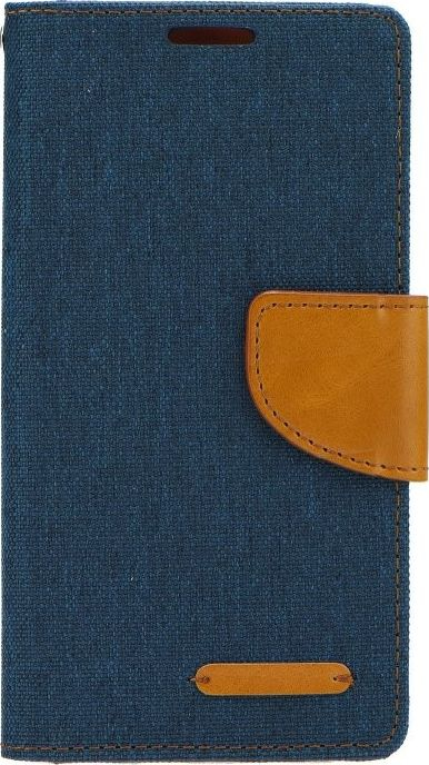 Këllëf-portofol Canvas për Samsung Galaxy A10, najlon, me mbajtëse, blu
