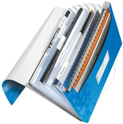 Хармоника фасцикла Leitz, 6 прегради, пластична, во повеќе бои