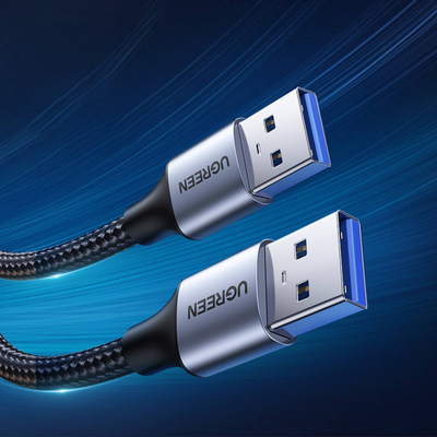 Kabllo USB UGREEN USB 3.0 A në A, 5Gbps, najlon, e zezë