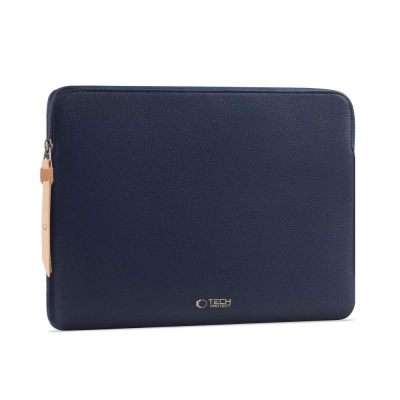 Çantë laptopi Tech-Protect Fleece, 15-16", eko-lëkurë, blu navy
